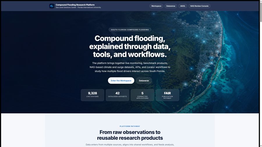 Screenshot of Compound Flooding Research Platform